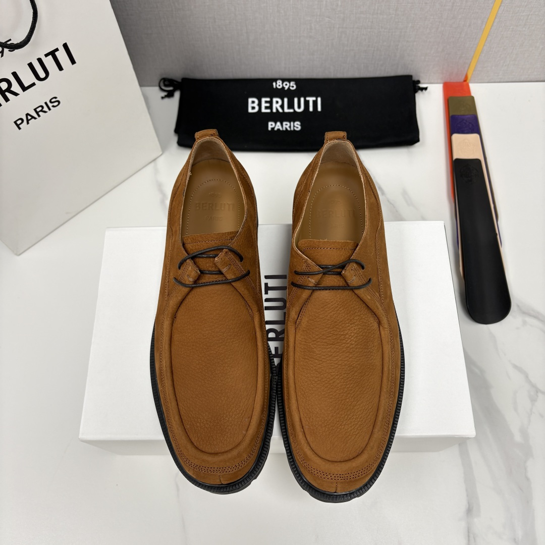 💋💍Berlut* 布鲁提 新品牛津鞋男士皮鞋  皮革德比鞋官方 21300，采用进口磨砂摔纹皮精制而成
