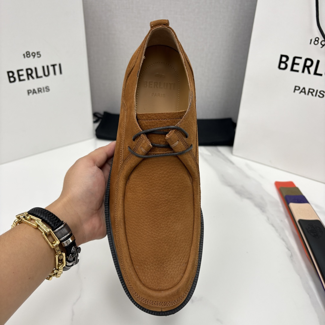 💋💍Berlut* 布鲁提 新品牛津鞋男士皮鞋  皮革德比鞋官方 21300，采用进口磨砂摔纹皮精制而成