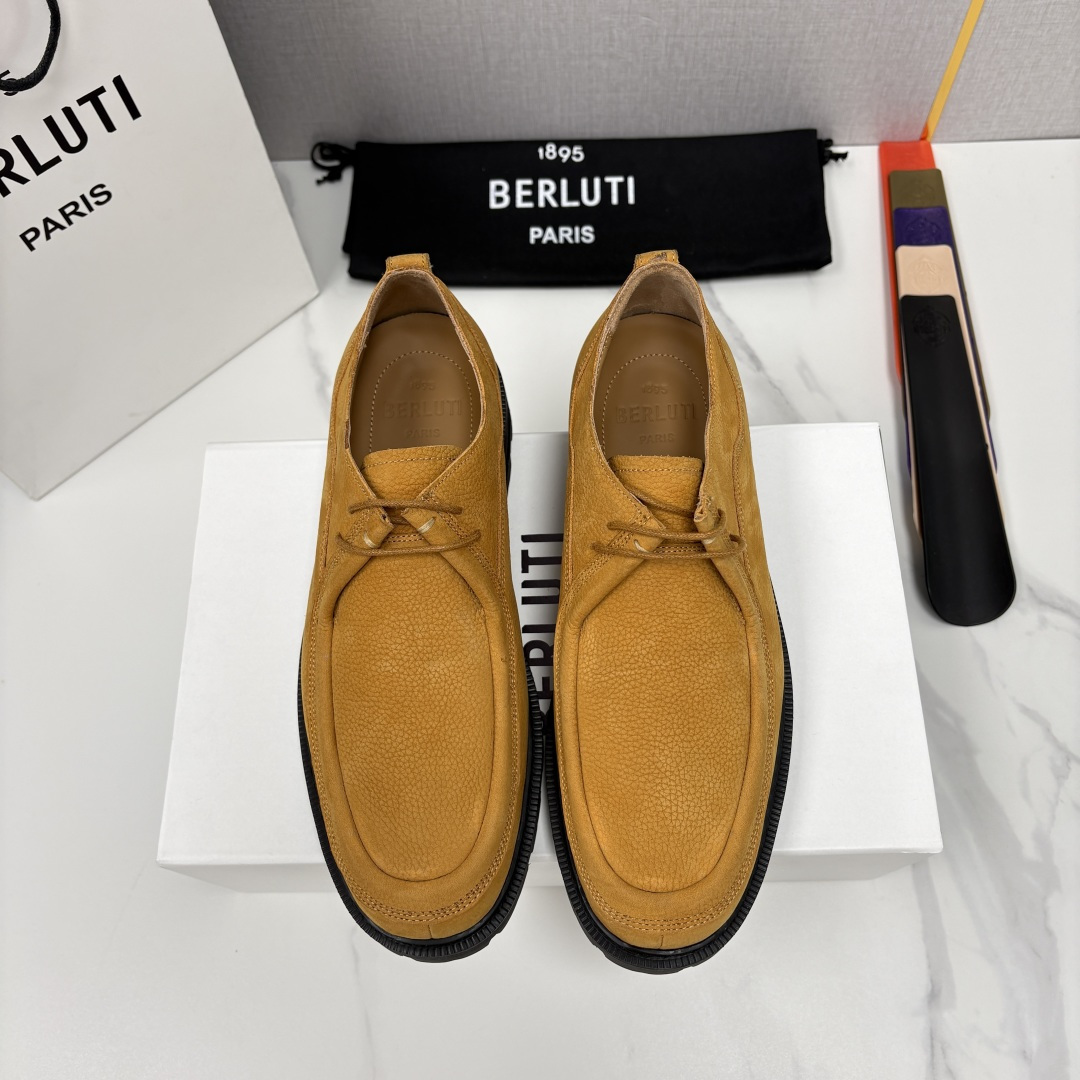 💋💍Berlut* 布鲁提 新品牛津鞋男士皮鞋  皮革德比鞋官方 21300，采用进口磨砂摔纹皮精制而成