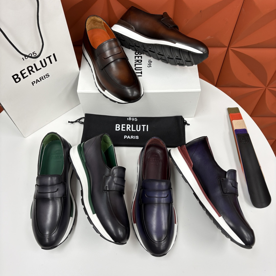 💋💍Berlut* 布鲁提 升级版第四代私模大底 Fast Track皮革乐福运动鞋 官方 16700 💋💍Berlut* 布鲁提 升级版第四代私模大底 Fast Track皮革乐福运动鞋 官方 16700