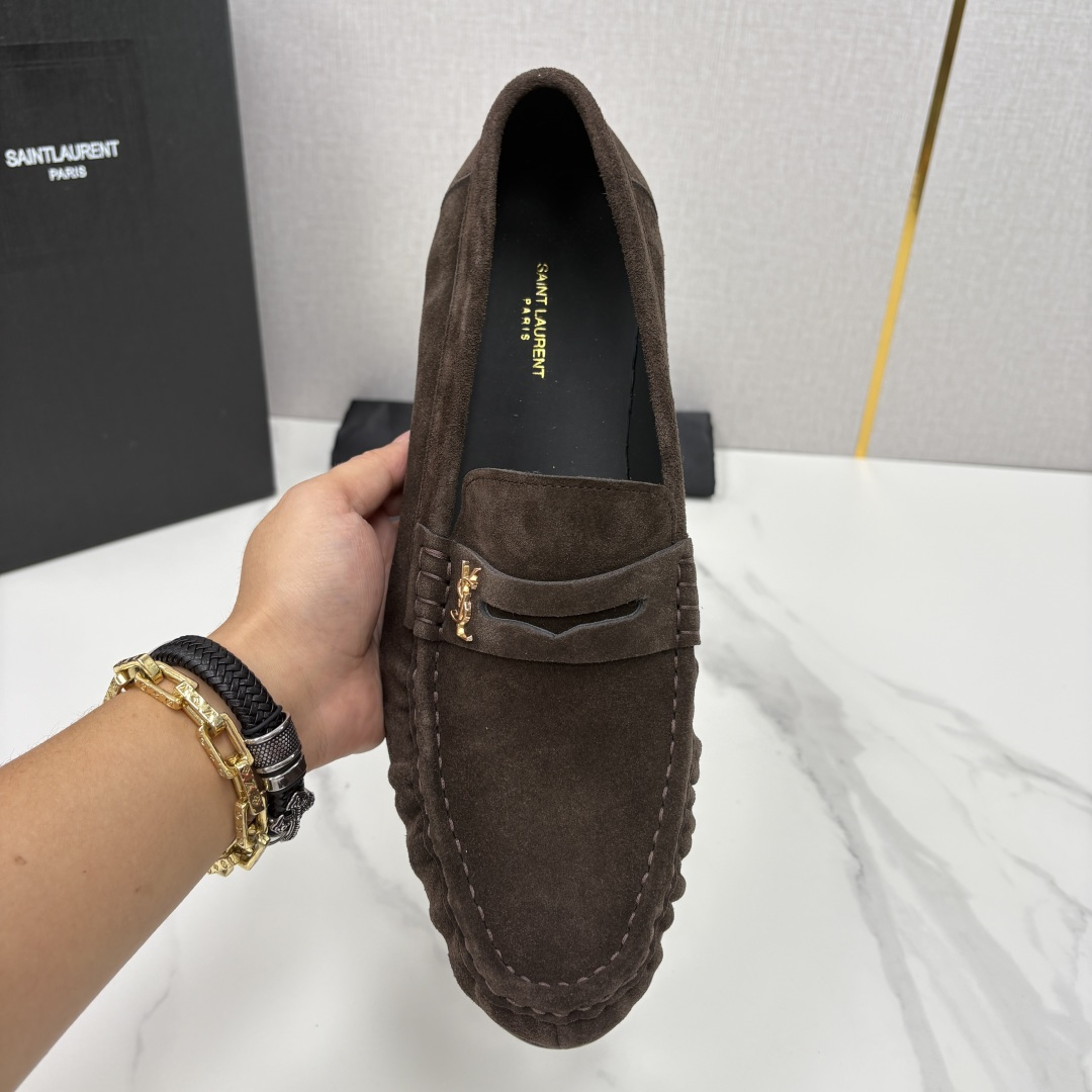 💋💍YSL 新品     圣罗*兰男士摩登商务休闲套脚皮鞋，莫卡辛便鞋气质款！全新设计抓皱鞋头，经典背带