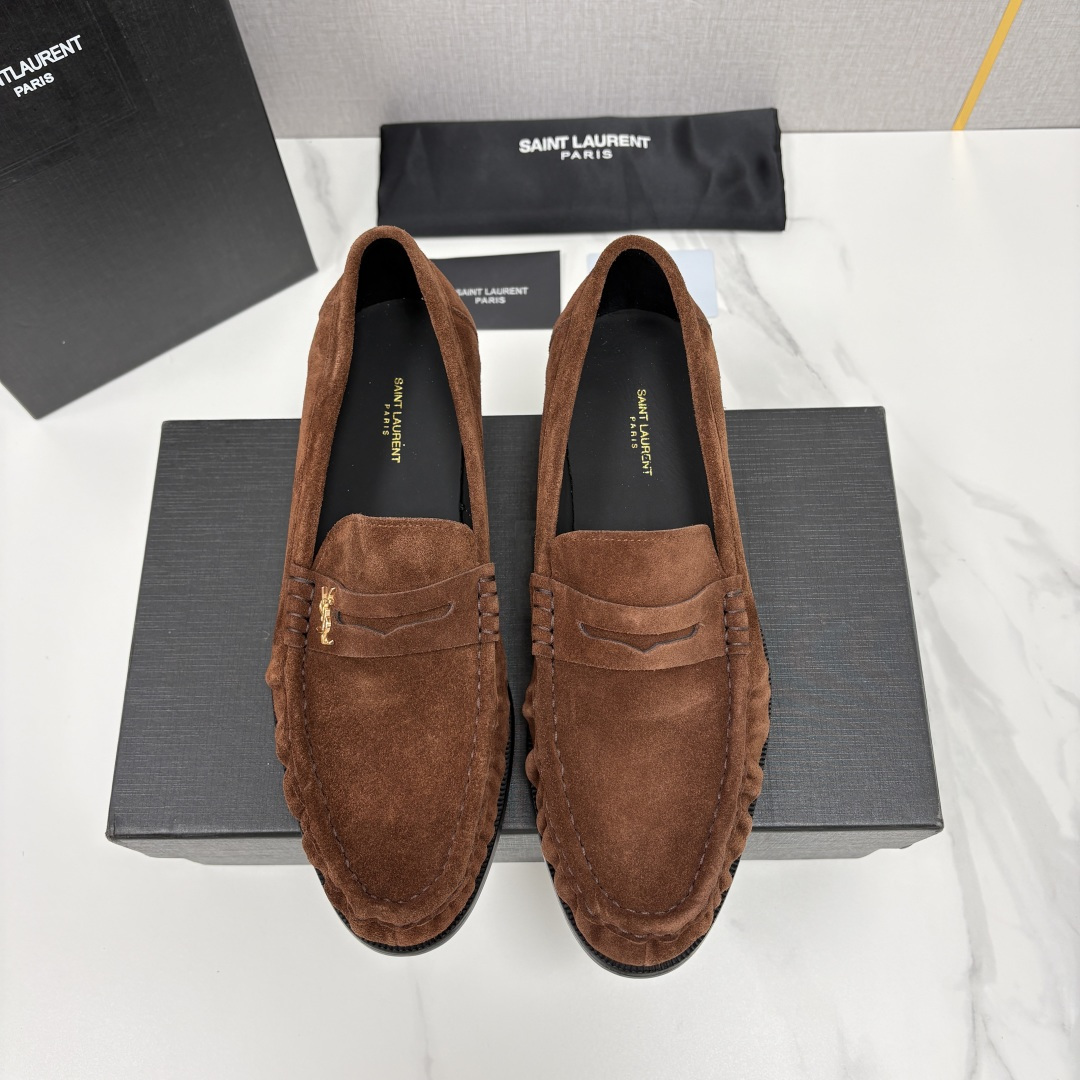 💋💍YSL 新品     圣罗*兰男士摩登商务休闲套脚皮鞋，莫卡辛便鞋气质款！全新设计抓皱鞋头，经典背带