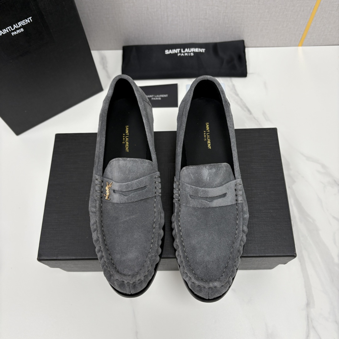 💋💍YSL 新品     圣罗*兰男士摩登商务休闲套脚皮鞋，莫卡辛便鞋气质款！全新设计抓皱鞋头，经典背带
