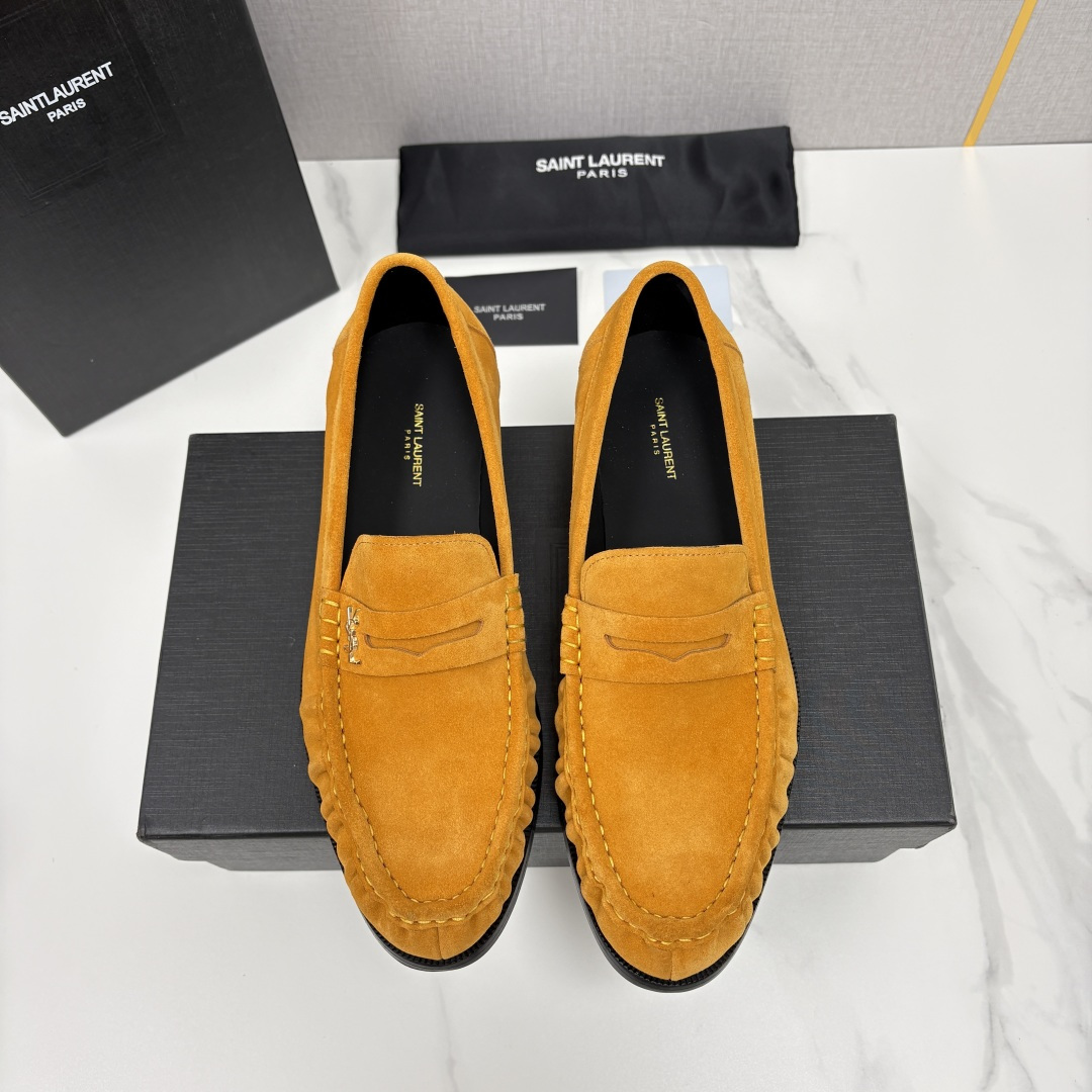 💋💍YSL 新品     圣罗*兰男士摩登商务休闲套脚皮鞋，莫卡辛便鞋气质款！全新设计抓皱鞋头，经典背带