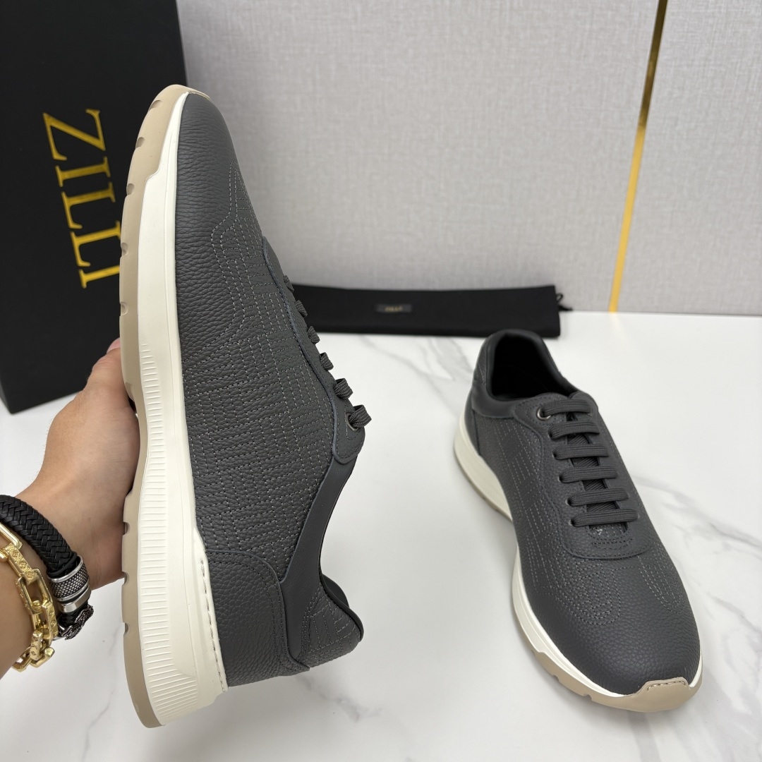 💋💍ZL家新品  Zill* 兹-利  是1970创立的法国奢侈男装品牌   缝线装饰男士休闲运动鞋当法