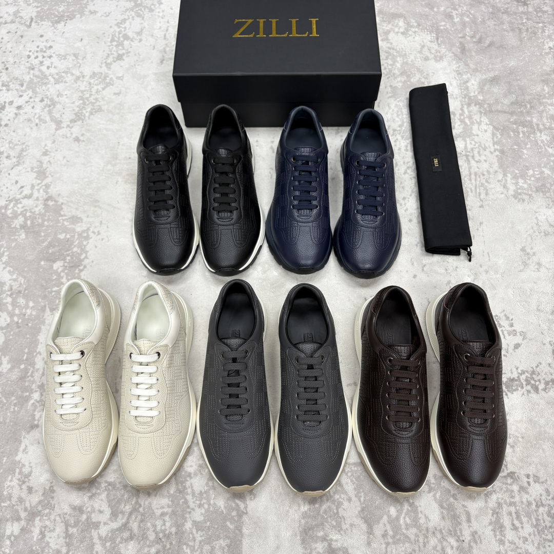 💋💍ZL家新品  Zill* 兹-利  是1970创立的法国奢侈男装品牌   缝线装饰男士休闲运动鞋当法