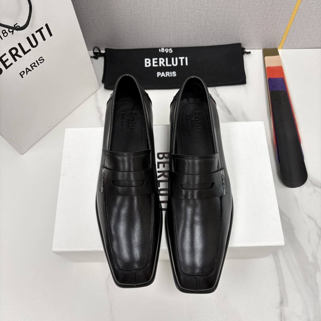 💋💍Berlut* 布鲁提  新款经典便士乐福鞋皮鞋  百年匠心的绅士之选  男士手工擦色正装鞋上新🆕 