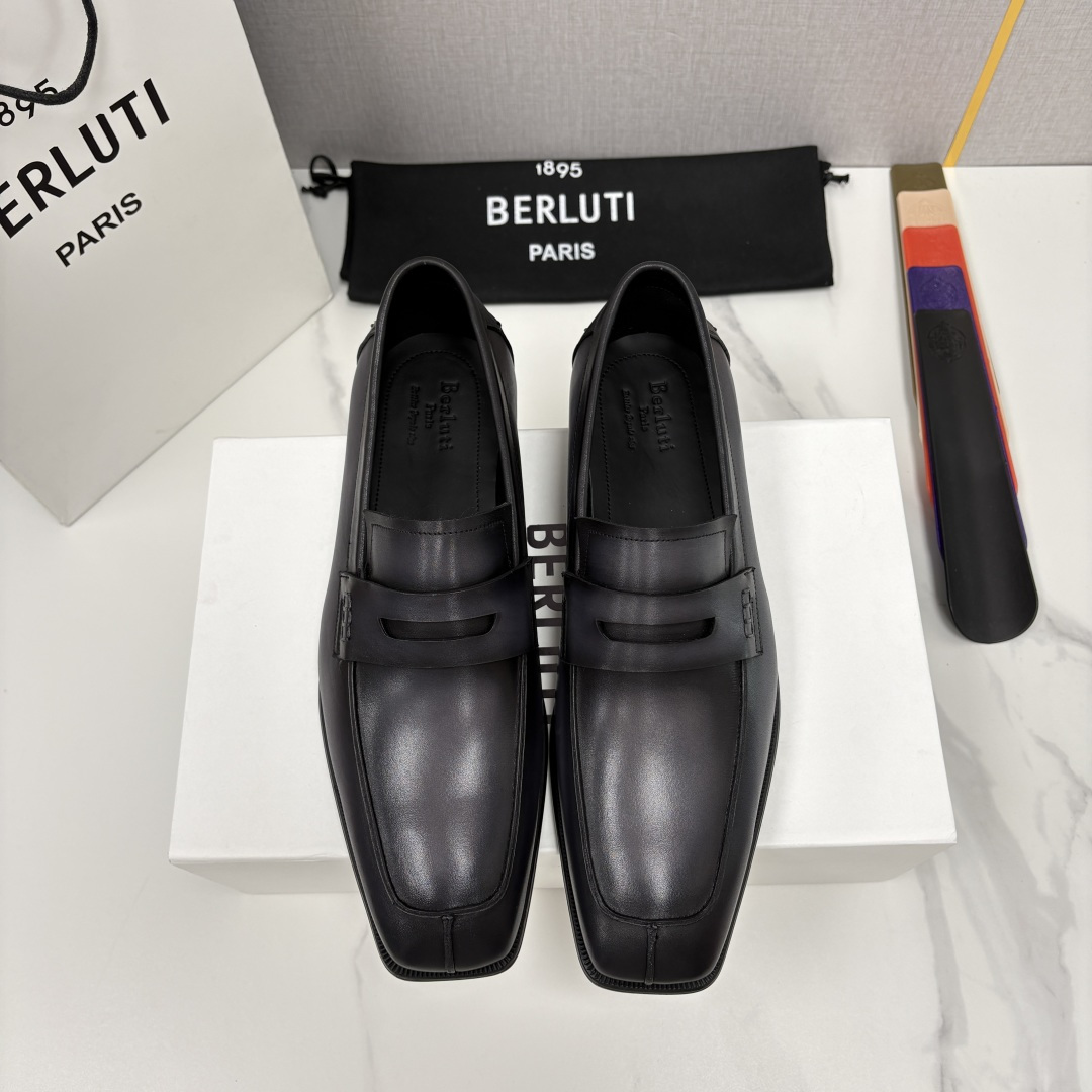 💋💍Berlut* 布鲁提  新款经典便士乐福鞋皮鞋  百年匠心的绅士之选  男士手工擦色正装鞋上新🆕 