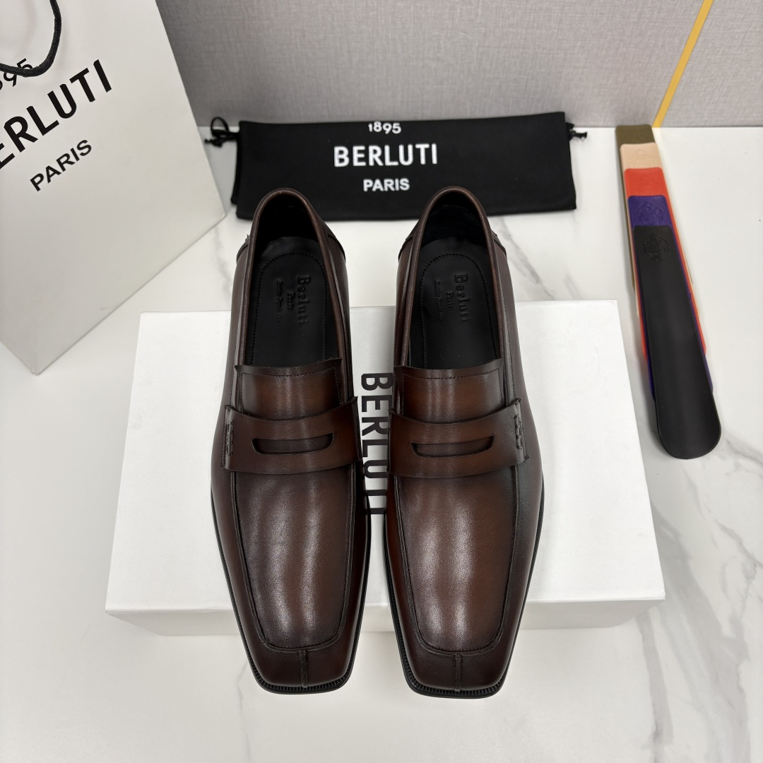 💋💍Berlut* 布鲁提  新款经典便士乐福鞋皮鞋  百年匠心的绅士之选  男士手工擦色正装鞋上新🆕 