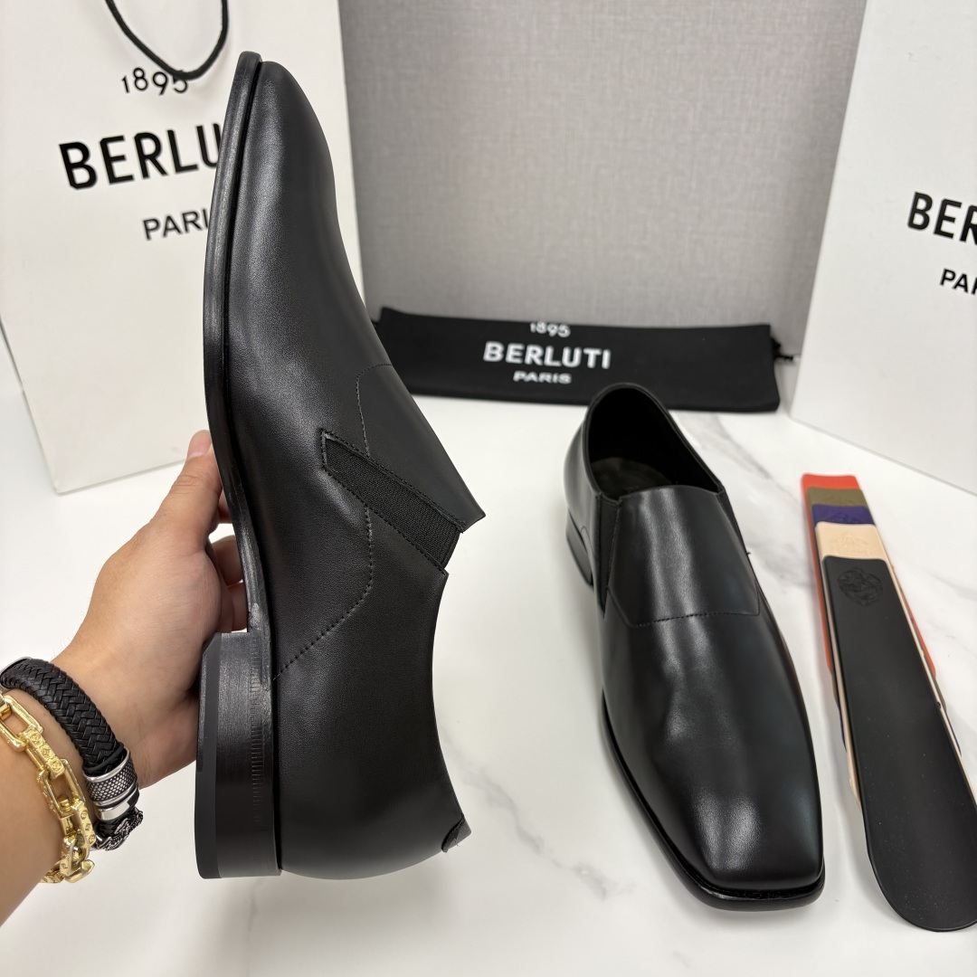 💋💍Berlut* 布鲁提  新款切尔西乐福鞋皮鞋   优雅与舒适的绅士之选[烟花] 男士手工擦色正装鞋