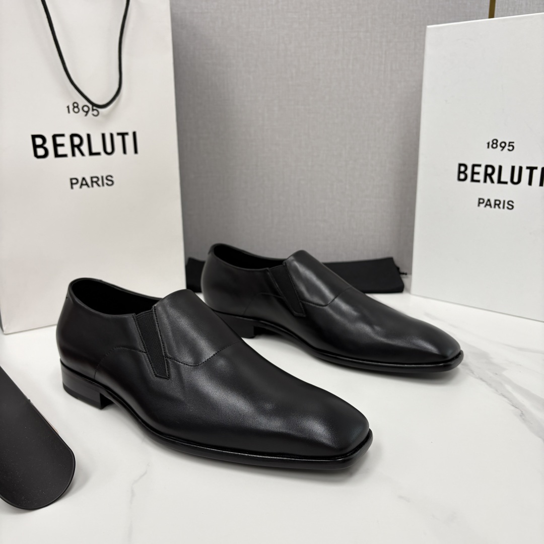 💋💍Berlut* 布鲁提  新款切尔西乐福鞋皮鞋   优雅与舒适的绅士之选[烟花] 男士手工擦色正装鞋