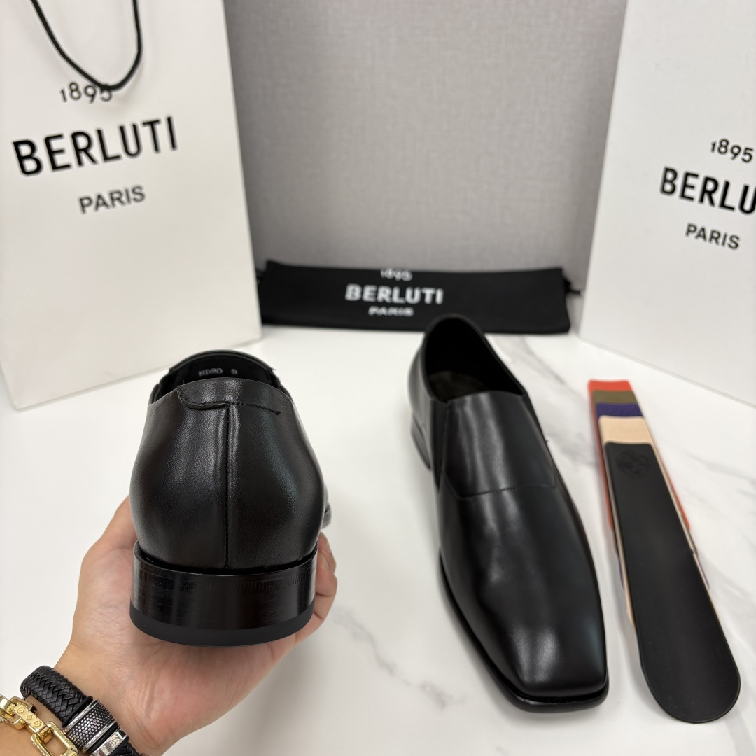 💋💍Berlut* 布鲁提  新款切尔西乐福鞋皮鞋   优雅与舒适的绅士之选[烟花] 男士手工擦色正装鞋