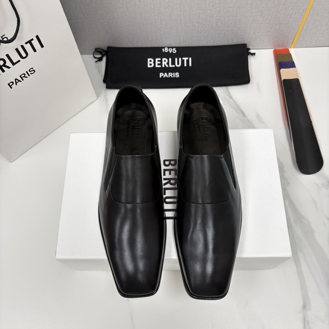 💋💍Berlut* 布鲁提  新款切尔西乐福鞋皮鞋   优雅与舒适的绅士之选[烟花] 男士手工擦色正装鞋