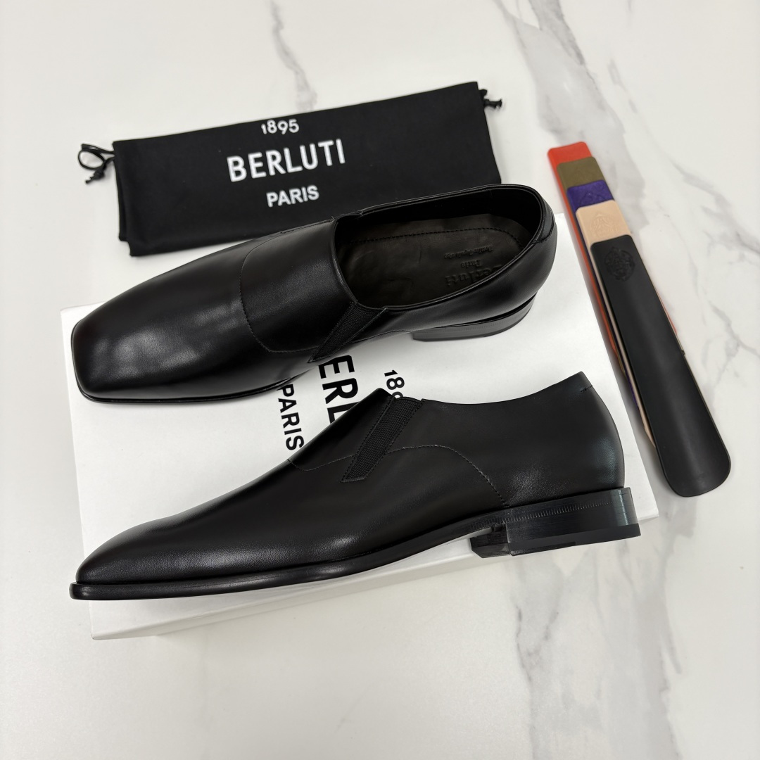 💋💍Berlut* 布鲁提  新款切尔西乐福鞋皮鞋   优雅与舒适的绅士之选[烟花] 男士手工擦色正装鞋