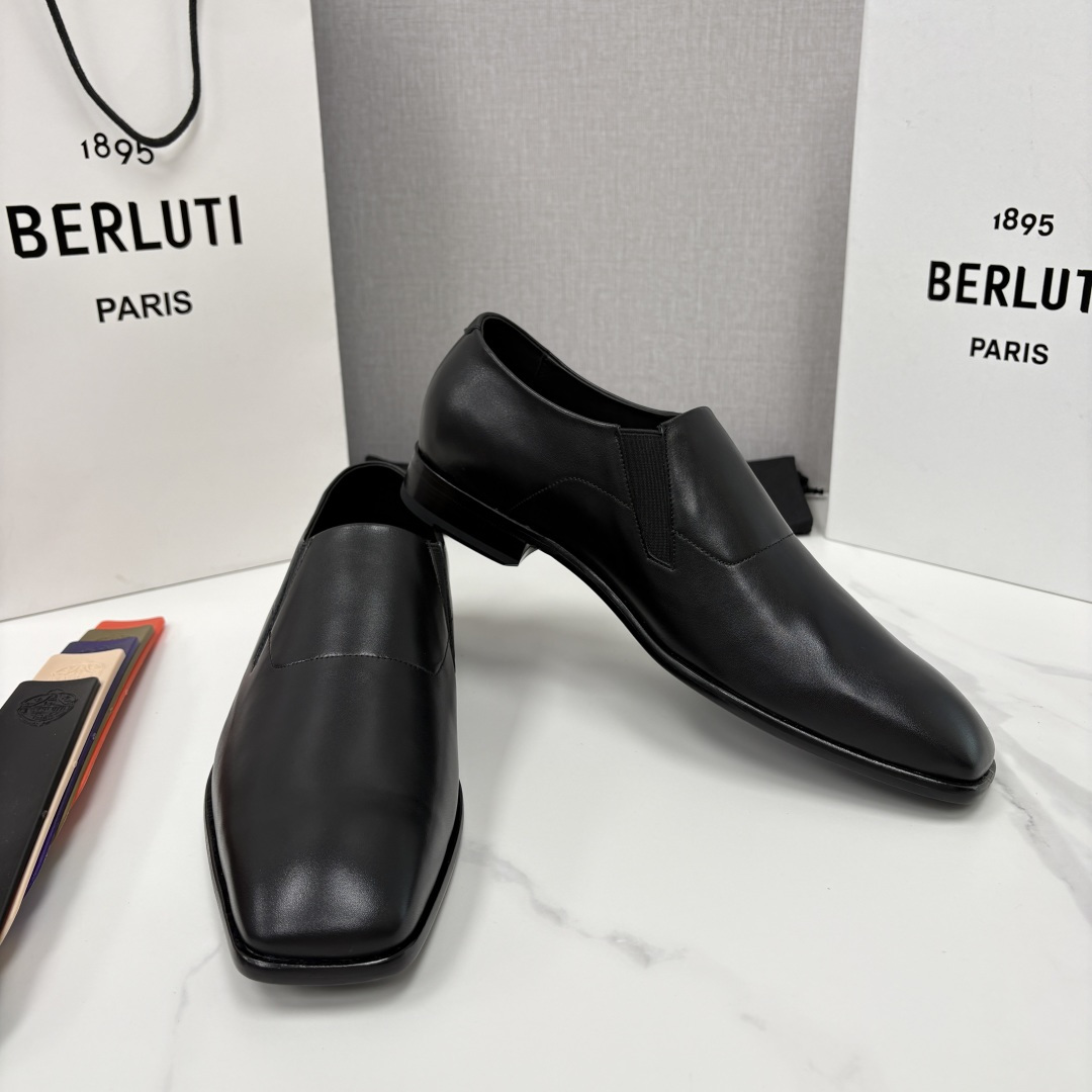 💋💍Berlut* 布鲁提  新款切尔西乐福鞋皮鞋   优雅与舒适的绅士之选[烟花] 男士手工擦色正装鞋