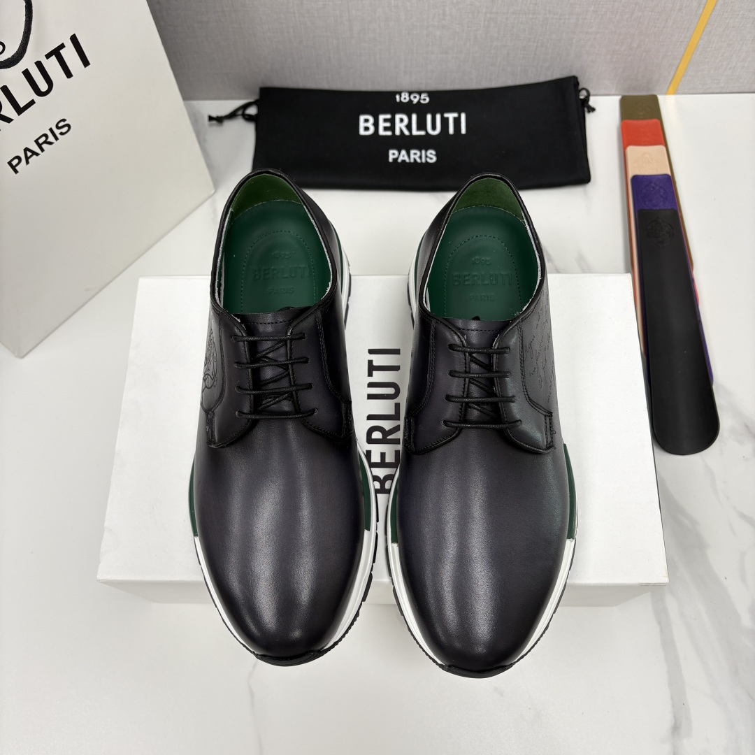 💋💍Berlut* 布鲁提 升级版第四代私模大底 Fast Track皮革运动鞋  官方 11,200 