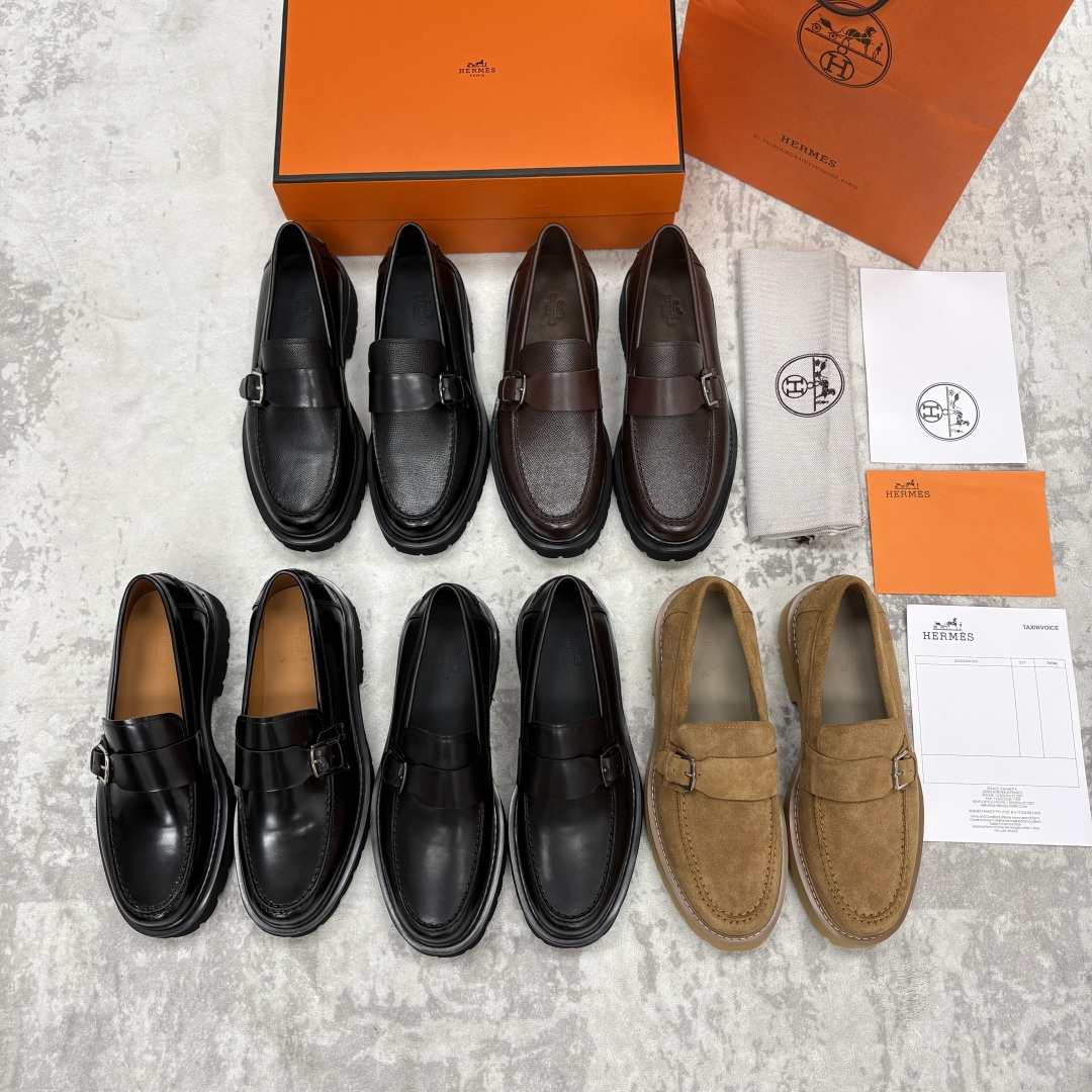 💋💍H家新品   Gentle厚底乐福鞋   官方 7,850   采用进口小牛皮/开边珠亮皮/手掌纹/