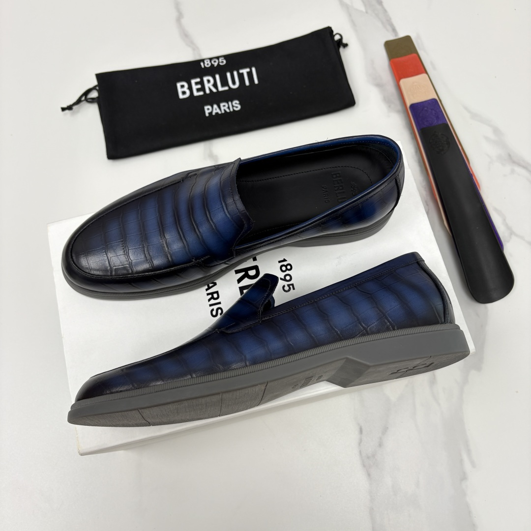 💋💍Berlut* 布鲁提 新款鳄鱼纹🐊乐福鞋上新 🆕男士手工擦色皮鞋 优雅与舒适的完美融合 💋💍Berlut* 布鲁提 新款鳄鱼纹🐊乐福鞋上新 🆕男士手工擦色皮鞋 优雅与舒适的完美融合