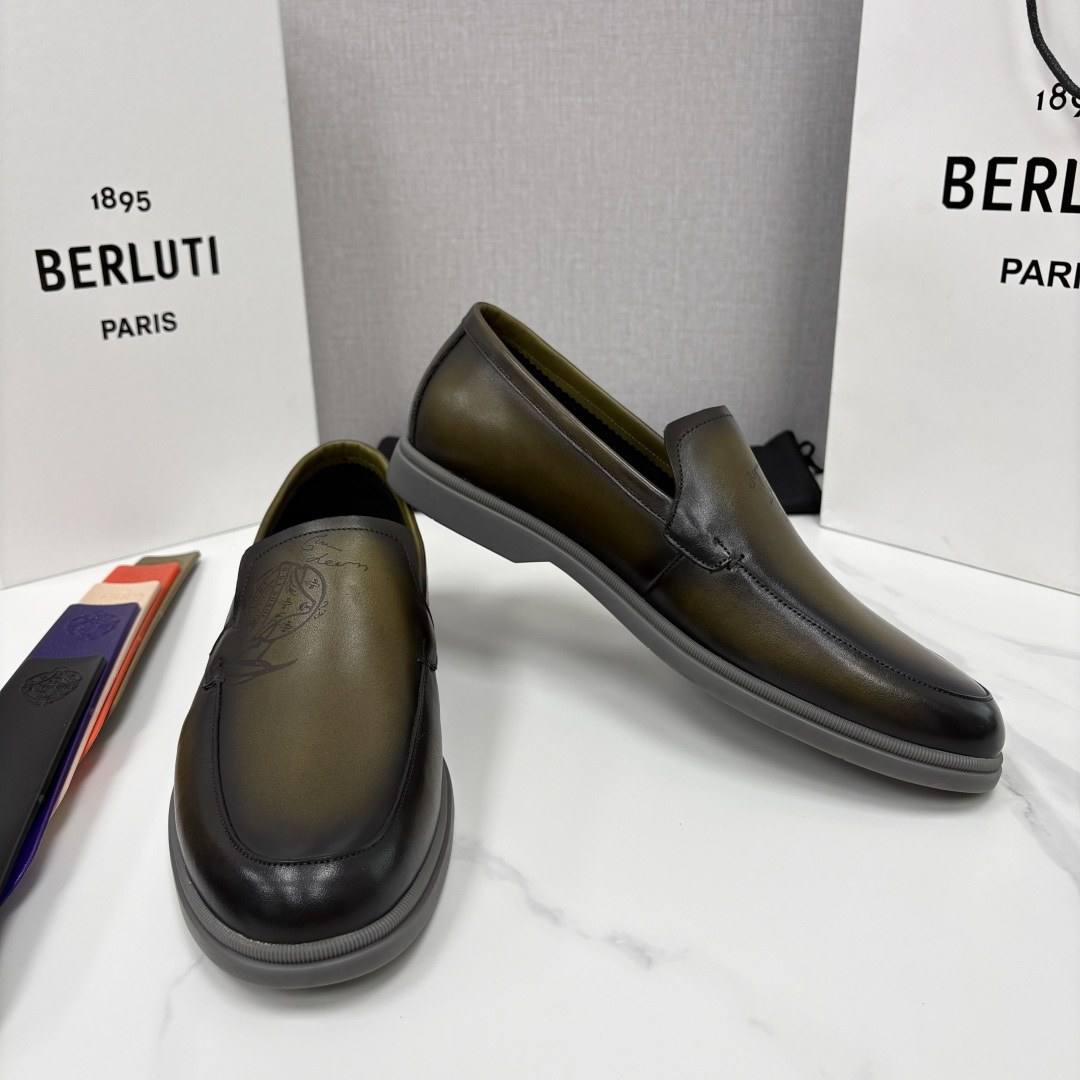 💋💍Berlut* 布鲁提  新款手工擦色乐福鞋上新    🆕男士手工擦色皮鞋 优雅与舒适的完美融合  