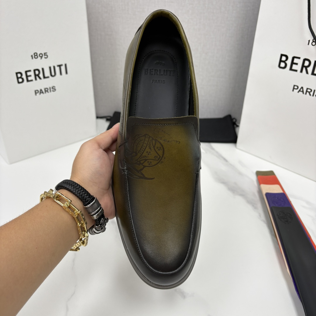 💋💍Berlut* 布鲁提  新款手工擦色乐福鞋上新    🆕男士手工擦色皮鞋 优雅与舒适的完美融合  