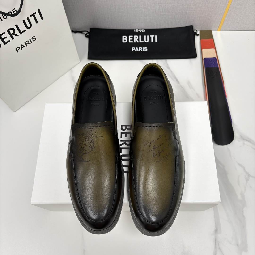 💋💍Berlut* 布鲁提  新款手工擦色乐福鞋上新    🆕男士手工擦色皮鞋 优雅与舒适的完美融合  