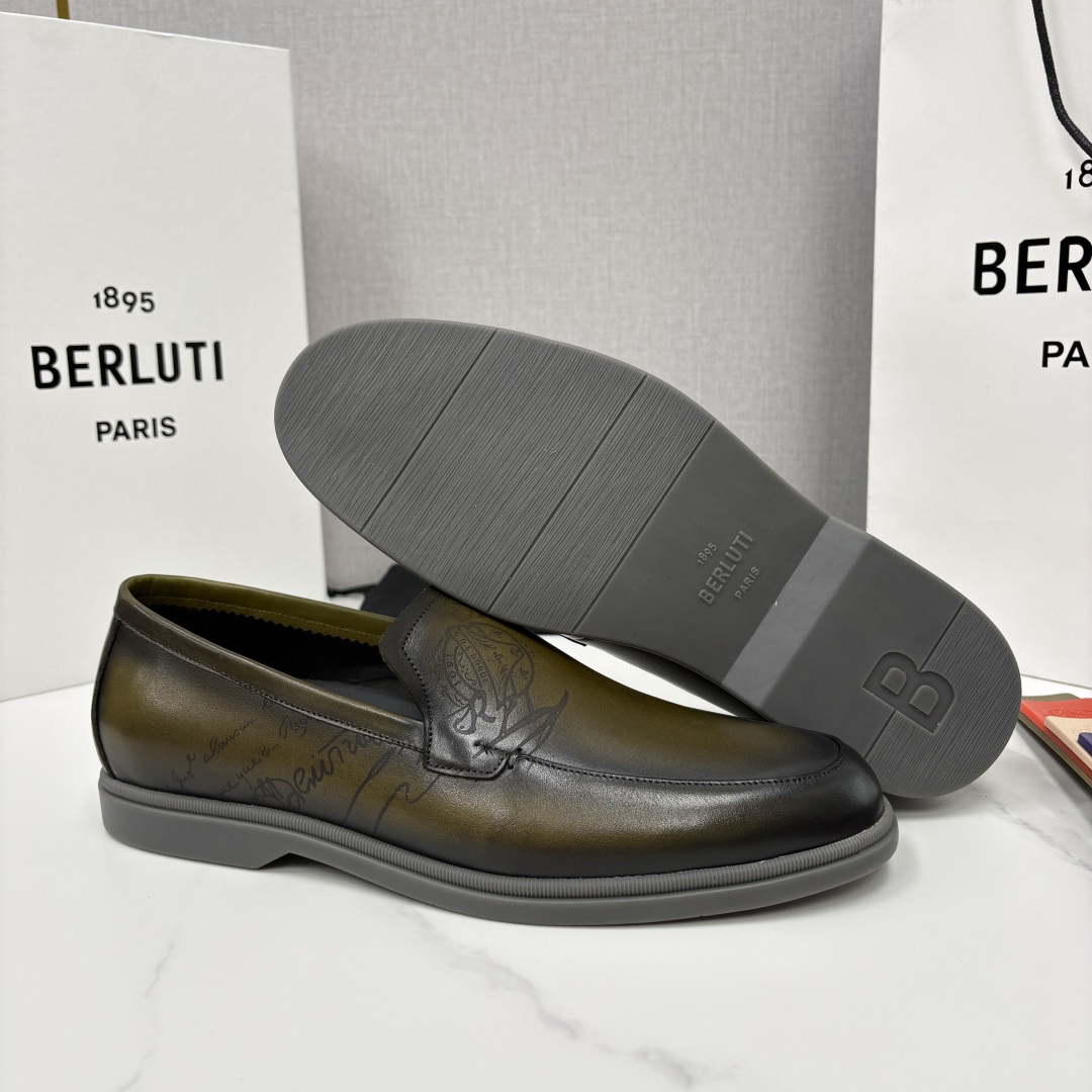 💋💍Berlut* 布鲁提  新款手工擦色乐福鞋上新    🆕男士手工擦色皮鞋 优雅与舒适的完美融合  