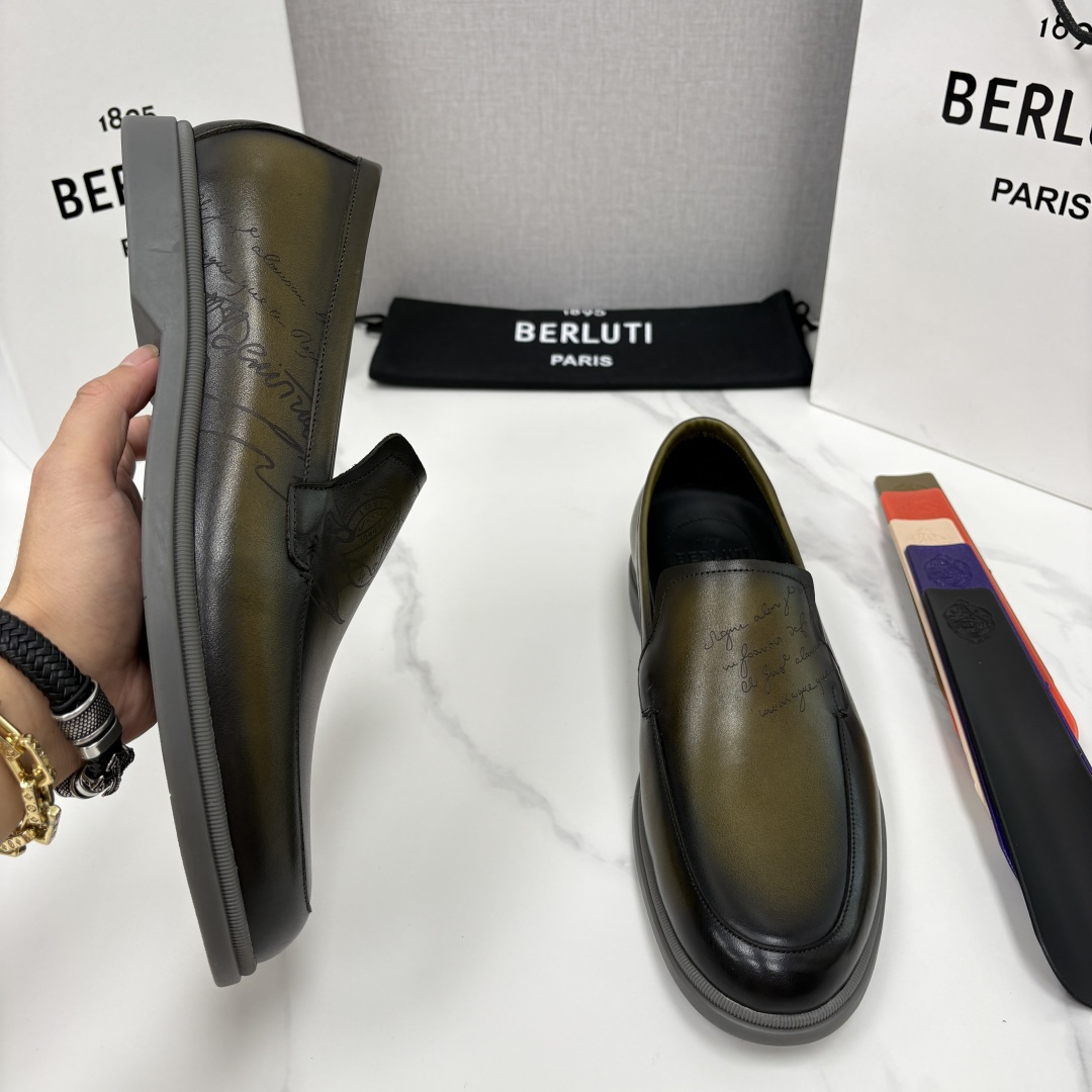 💋💍Berlut* 布鲁提  新款手工擦色乐福鞋上新    🆕男士手工擦色皮鞋 优雅与舒适的完美融合  