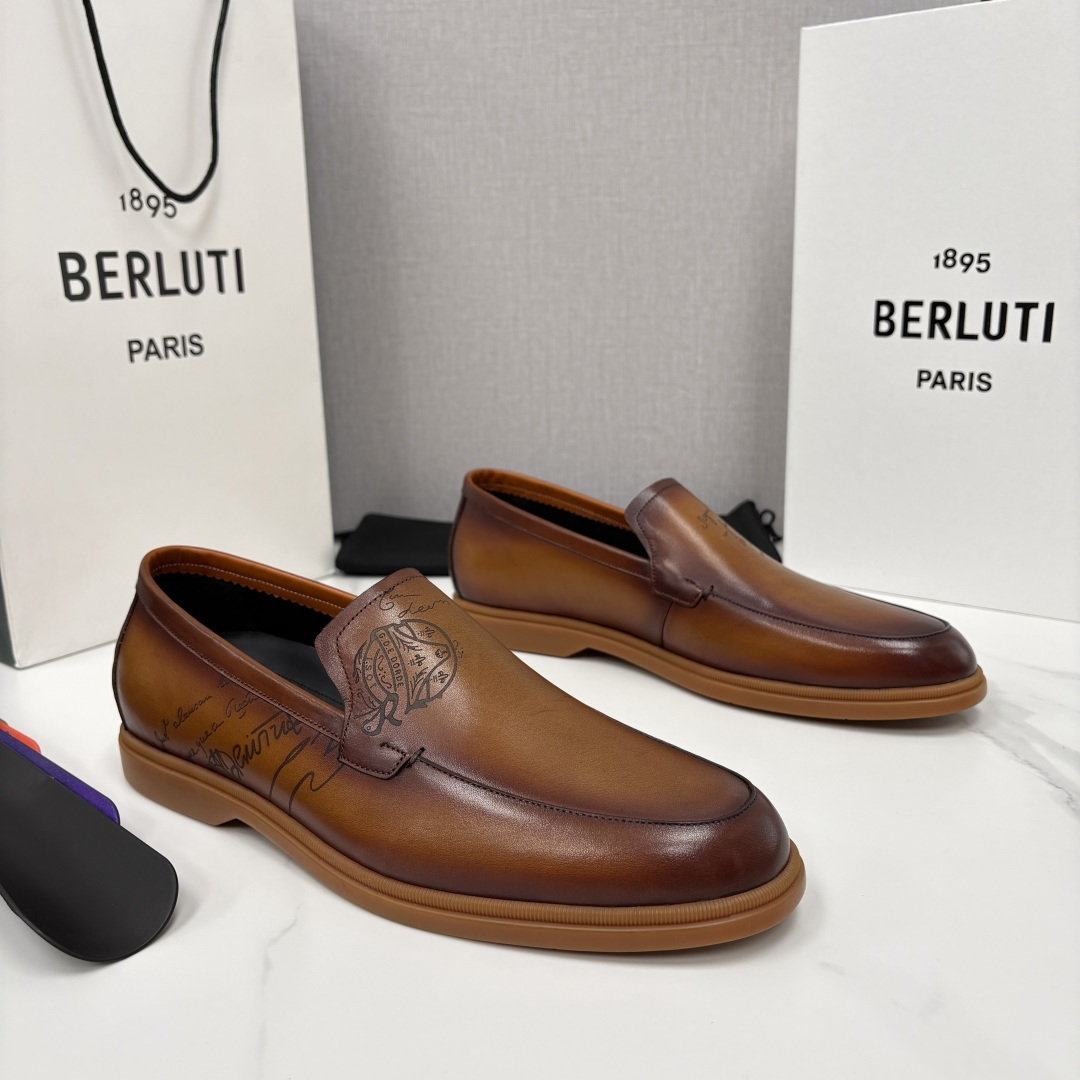 💋💍Berlut* 布鲁提  新款手工擦色乐福鞋上新    🆕男士手工擦色皮鞋 优雅与舒适的完美融合  