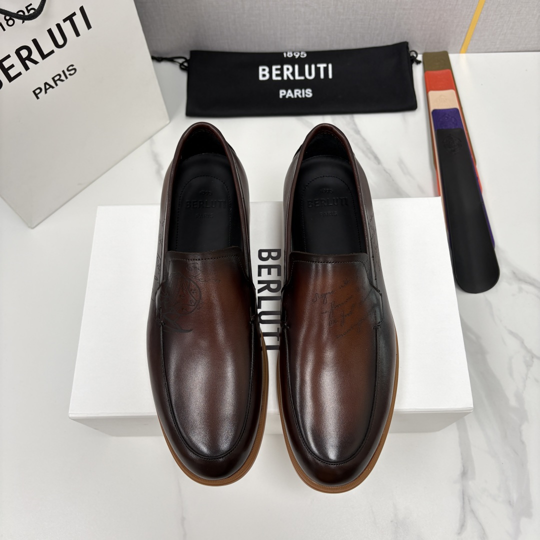 💋💍Berlut* 布鲁提  新款手工擦色乐福鞋上新    🆕男士手工擦色皮鞋 优雅与舒适的完美融合  