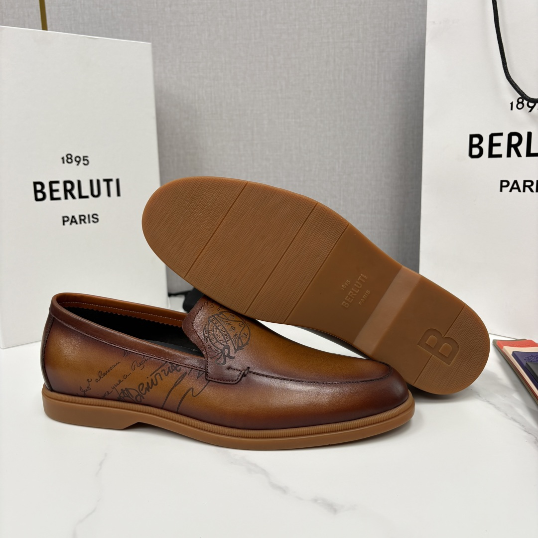 💋💍Berlut* 布鲁提  新款手工擦色乐福鞋上新    🆕男士手工擦色皮鞋 优雅与舒适的完美融合  