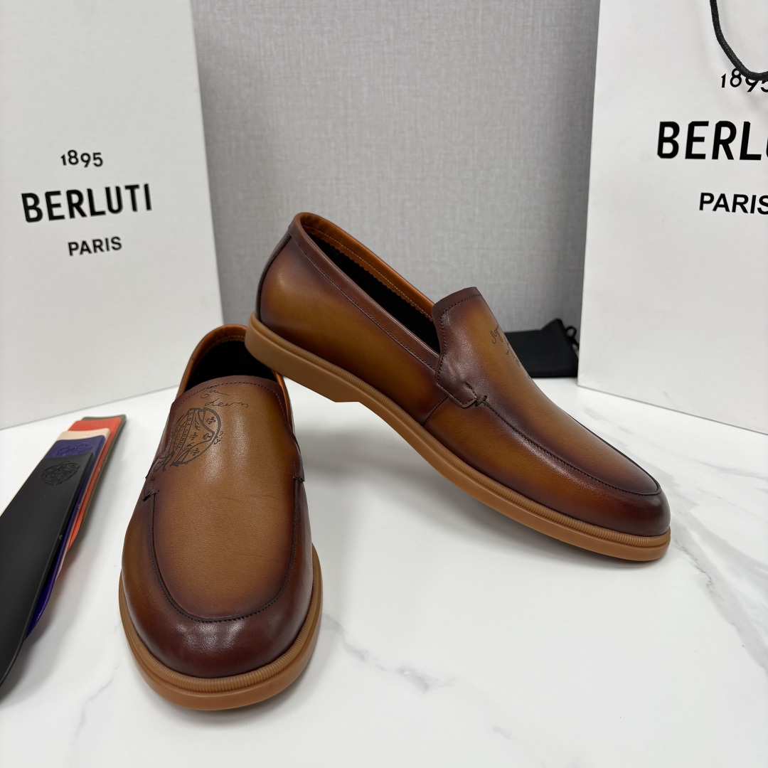 💋💍Berlut* 布鲁提  新款手工擦色乐福鞋上新    🆕男士手工擦色皮鞋 优雅与舒适的完美融合  