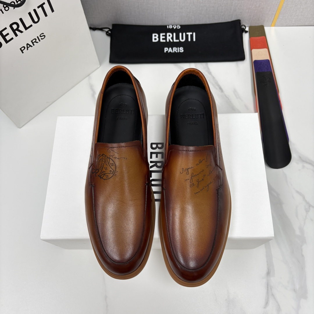 💋💍Berlut* 布鲁提  新款手工擦色乐福鞋上新    🆕男士手工擦色皮鞋 优雅与舒适的完美融合  