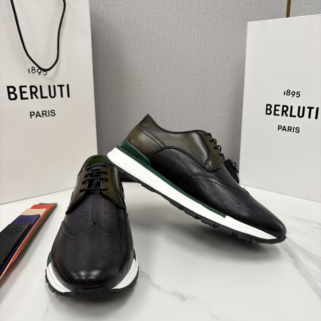 💋💍Berlut* 布鲁提定制款双拼色运动鞋, 升级版第四代私模大底 Fast Track走秀皮革运动鞋 💋💍Berlut* 布鲁提定制款双拼色运动鞋, 升级版第四代私模大底 Fast Track走秀皮革运动鞋