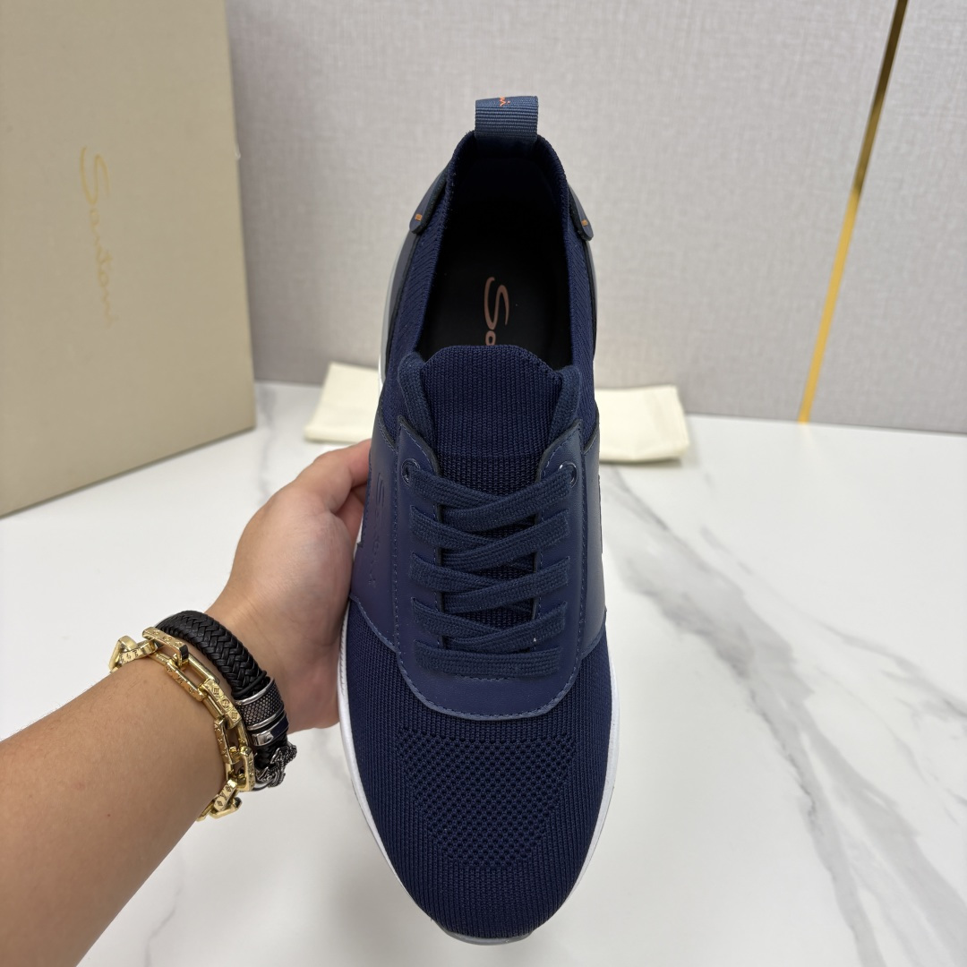 💋💍Santon* (圣东-尼）意大利男士针织低帮运动鞋出货！这个意大利纯手工鞋履品牌的每一双鞋设计简洁