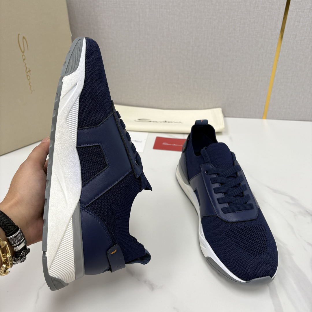 💋💍Santon* (圣东-尼）意大利男士针织低帮运动鞋出货！这个意大利纯手工鞋履品牌的每一双鞋设计简洁