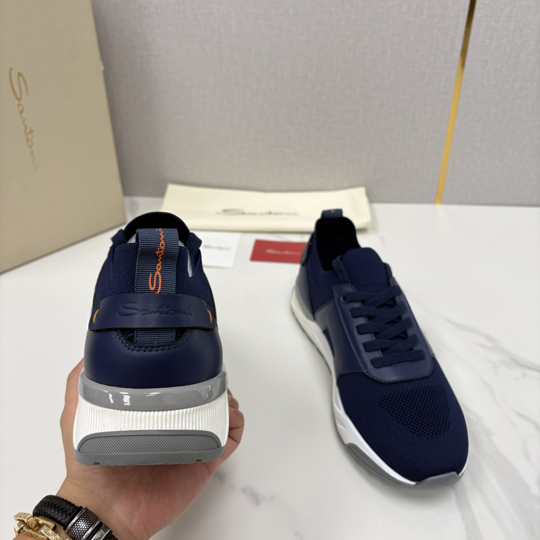 💋💍Santon* (圣东-尼）意大利男士针织低帮运动鞋出货！这个意大利纯手工鞋履品牌的每一双鞋设计简洁