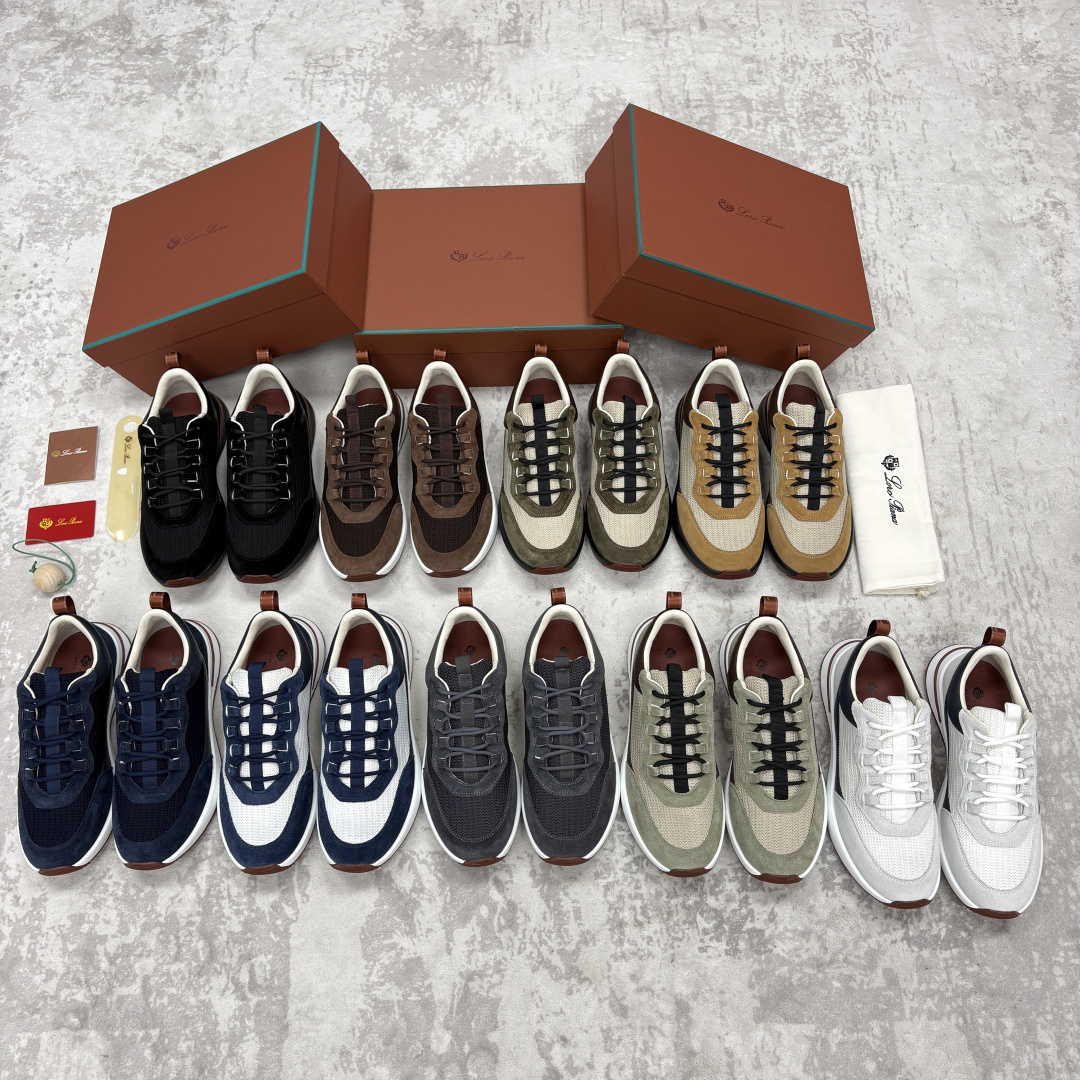 NO:854713,LP's new product Loro Pian * 诺yo * Pian Ya Week End Walk men's mesh cowhide stitching suede casual sports shoes official price RMB, 700  This casual shoe is knitted with Wind fiber, showing a unique three-dimensional effect. The unique version narrows slightly in the mid-section and is embellished with nappa leather details. The lightweight rubber sole and studs on the edges enhance grip and stability, and the functional details full of modern beauty add a sporty style to the shoes. The upper is made of suede and cowhide leather. The lightweight technical material of the Kummel-colored rubber outsole is inlaid with cushioning pads on the inside of the sole to make weight distribution more even and reduce the load during walking.  The leather eyelets are directly set on the upper fixed to the sole to ensure stability. The rear is equipped with a cushion to enhance wearing comfort. It is sold in a complete package at the counter and is available in multiple colors!  Standard counter code number is 39~44# (38.45.46.47 custom-made, non-refundable) batch,,loro piana,loro piana,sneakers,cowhide19860909LP 家新品Loro Pian*诺悠*翩雅Week End Walk 男士网面牛皮拼接翻毛休闲运动鞋 官方售价 RMB ,700 这款休闲鞋采用Wind纤维针织而成,呈现出别致的立体效果,独特的版型在中段轻微变窄,并以纳巴革细节点缀.轻盈橡胶鞋底和边缘的鞋钉增强抓地力和稳定性,充满现代美感的功能细节设计为鞋子平添了运动风格.鞋面使用翻毛拼牛皮工艺 Kummel色橡胶外底的轻盈技术材料鞋底内侧镶嵌着缓冲垫,让重量分配更平均,减轻行进间的负荷 皮革鞋眼直接设于固定在鞋底的鞋面上,以确保稳定性 后部搭配缓冲垫,以提升穿着舒适感,专柜全套包装发售 多色可选！ 标准专柜码数39～44#（38.45.46.47定做不退换） 批,,loro piana,loro piana,sneakers,cowhide,Men's shoes