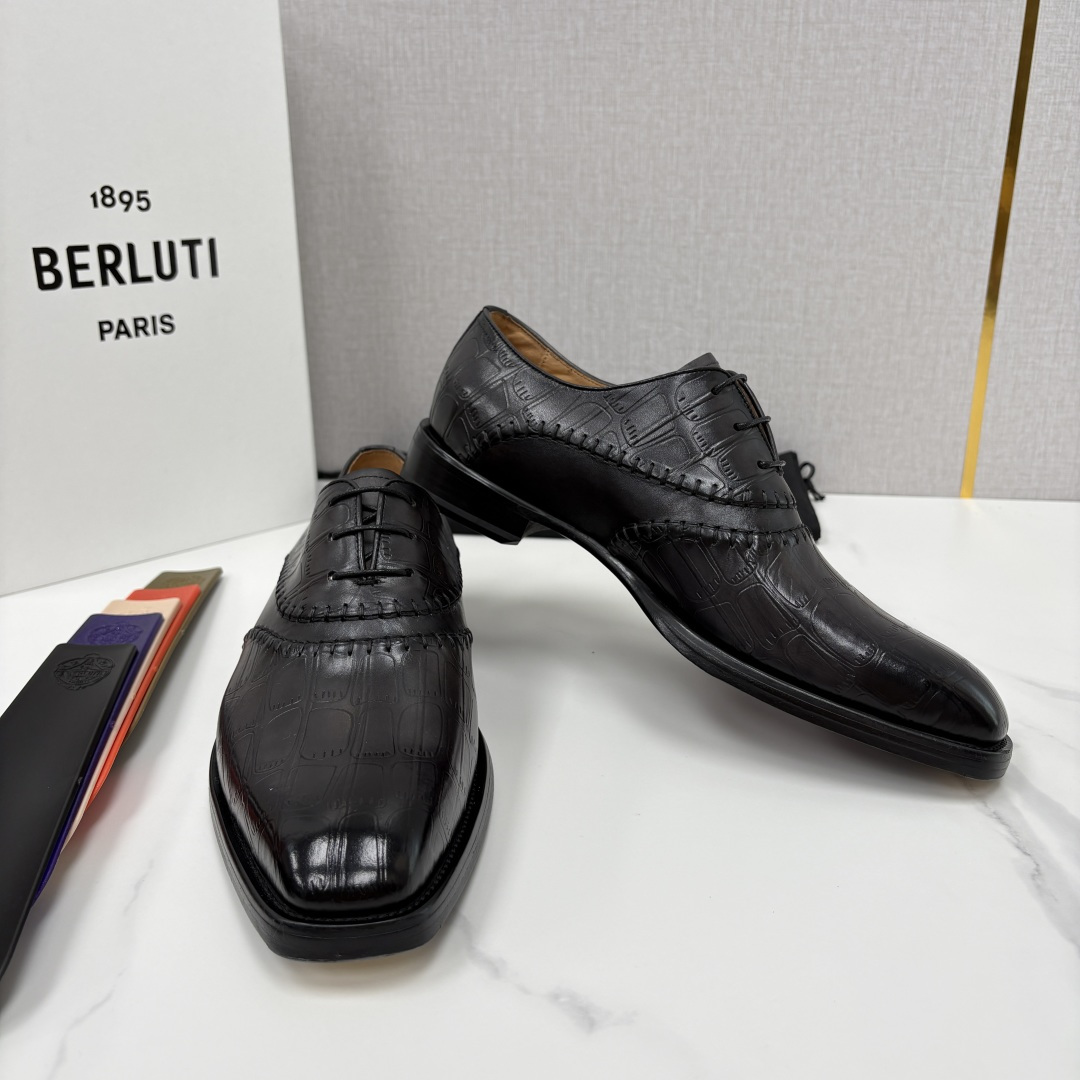 💋💍Berlut* 布鲁提 新款男士手工擦色正装皮鞋上新🆕 鳄鱼纹牛津鞋的商务与格调的极致融合 💋💍Berlut* 布鲁提 新款男士手工擦色正装皮鞋上新🆕 鳄鱼纹牛津鞋的商务与格调的极致融合