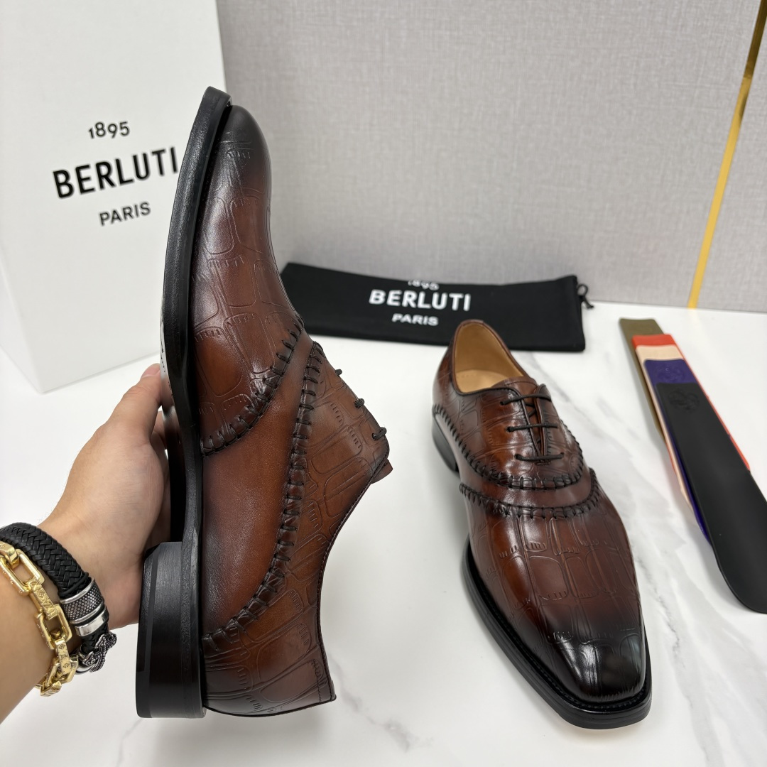 💋💍Berlut* 布鲁提 新款男士手工擦色正装皮鞋上新🆕 鳄鱼纹牛津鞋的商务与格调的极致融合 💋💍Berlut* 布鲁提 新款男士手工擦色正装皮鞋上新🆕 鳄鱼纹牛津鞋的商务与格调的极致融合
