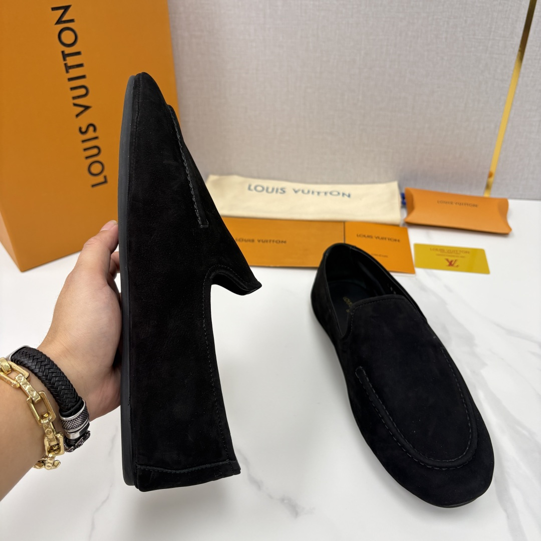 💋💍L 家新品 LOU*S  VUITTO*  新品男士懒人休闲驾车乐福鞋    甄选进口头层反绒牛皮制