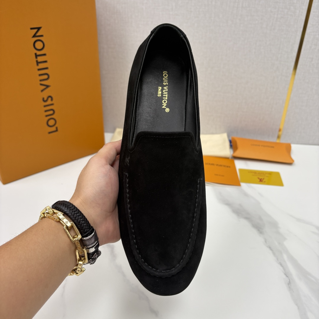 💋💍L 家新品 LOU*S  VUITTO*  新品男士懒人休闲驾车乐福鞋    甄选进口头层反绒牛皮制