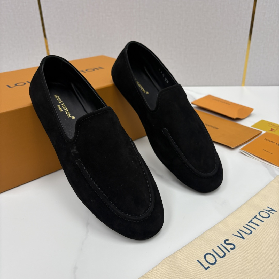 💋💍L 家新品 LOU*S  VUITTO*  新品男士懒人休闲驾车乐福鞋    甄选进口头层反绒牛皮制