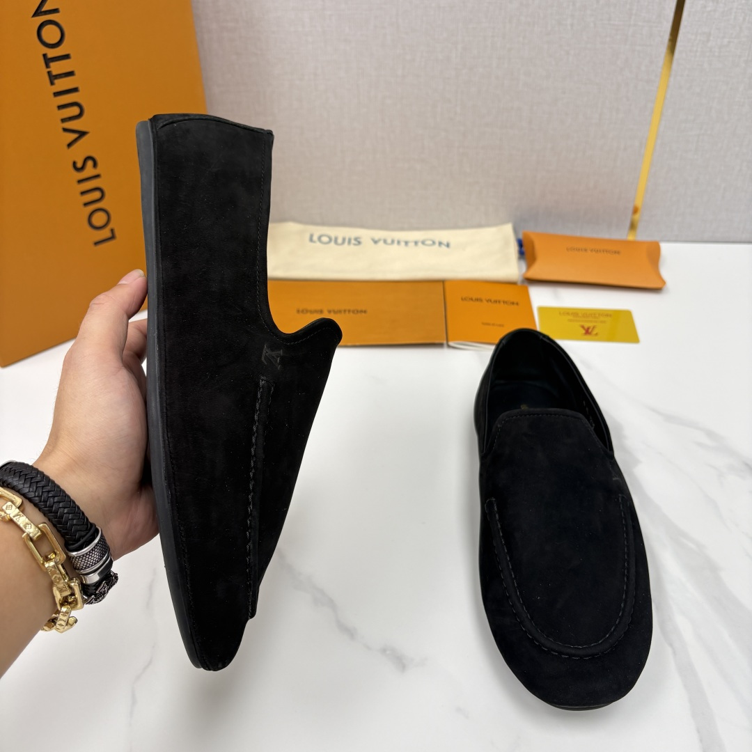 💋💍L 家新品 LOU*S  VUITTO*  新品男士懒人休闲驾车乐福鞋    甄选进口头层反绒牛皮制