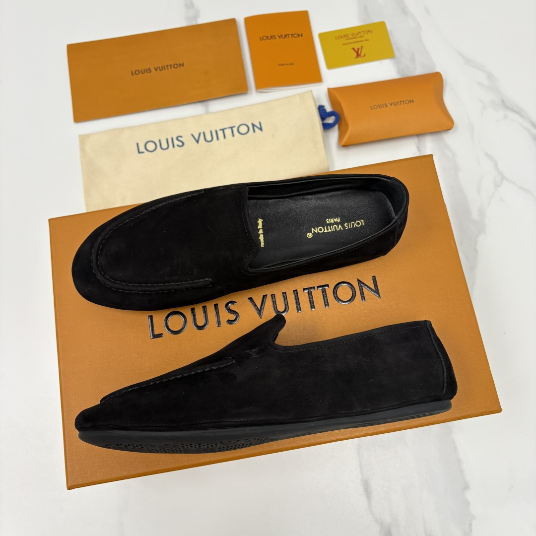 💋💍L 家新品 LOU*S  VUITTO*  新品男士懒人休闲驾车乐福鞋    甄选进口头层反绒牛皮制