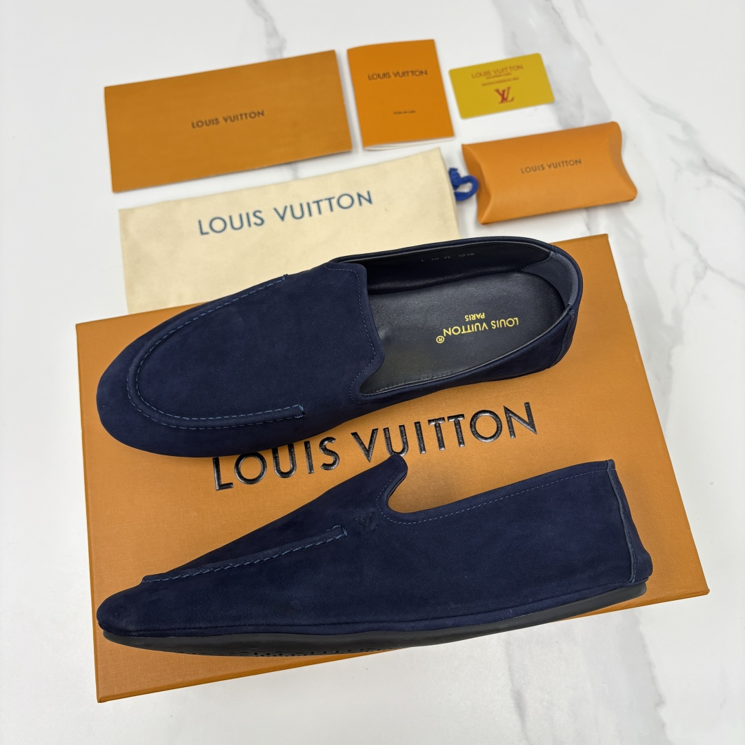 💋💍L 家新品 LOU*S  VUITTO*  新品男士懒人休闲驾车乐福鞋    甄选进口头层反绒牛皮制