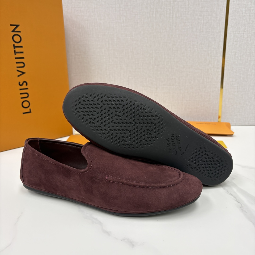 💋💍L 家新品 LOU*S  VUITTO*  新品男士懒人休闲驾车乐福鞋    甄选进口头层反绒牛皮制