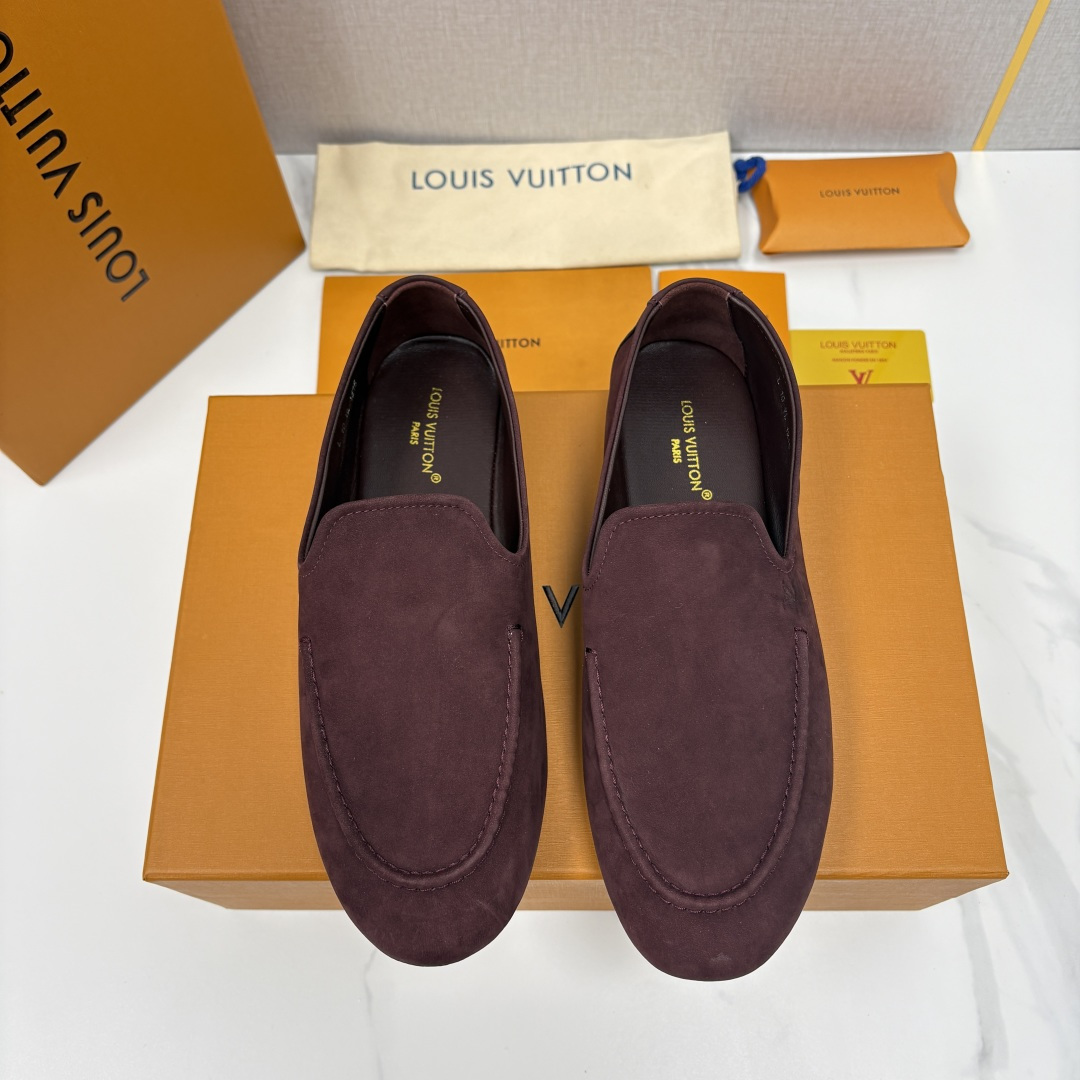 💋💍L 家新品 LOU*S  VUITTO*  新品男士懒人休闲驾车乐福鞋    甄选进口头层反绒牛皮制