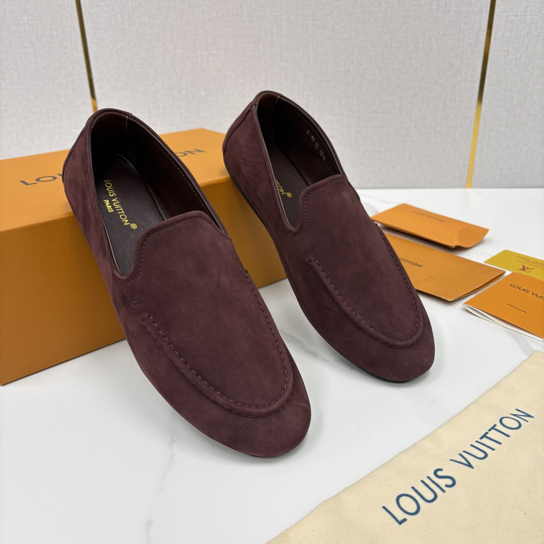 💋💍L 家新品 LOU*S  VUITTO*  新品男士懒人休闲驾车乐福鞋    甄选进口头层反绒牛皮制