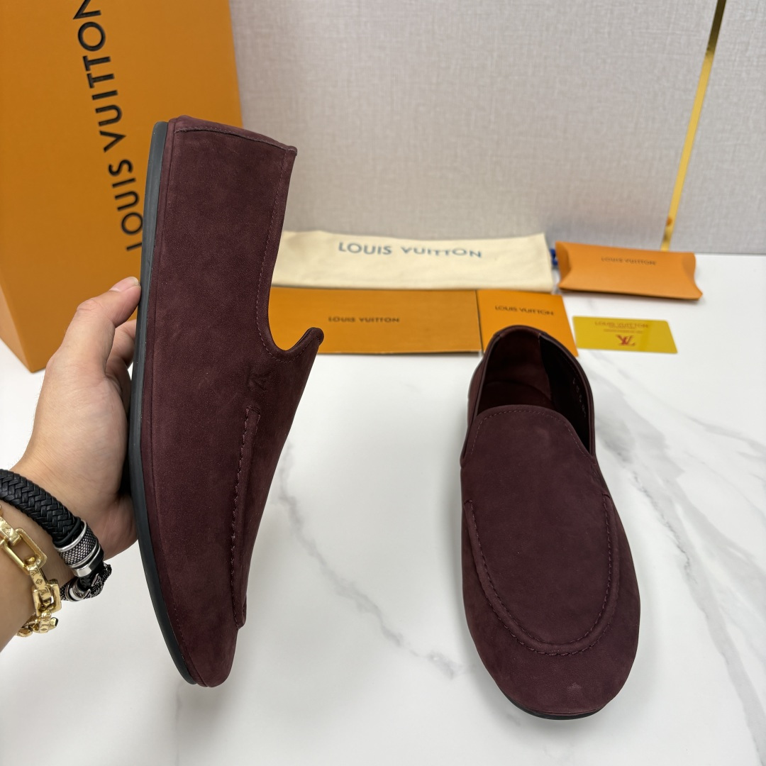 💋💍L 家新品 LOU*S  VUITTO*  新品男士懒人休闲驾车乐福鞋    甄选进口头层反绒牛皮制