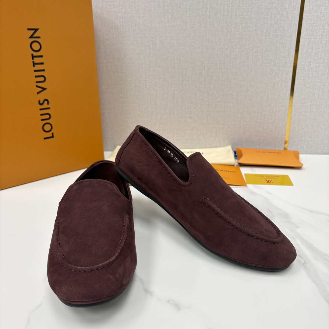 💋💍L 家新品 LOU*S  VUITTO*  新品男士懒人休闲驾车乐福鞋    甄选进口头层反绒牛皮制